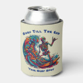 Kleurrijke Skeleton Surfer Blikjeskoeler (Blikje Voorkant)