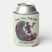 Kleurrijke Skeleton Surfer Blikjeskoeler (Blikje Achterkant)