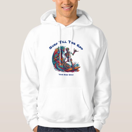 Kleurrijke Skeleton Surfer Hoodie (Voorkant)