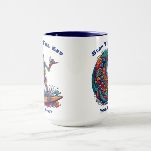 Kleurrijke Skeleton Surfer Mok (Midden)