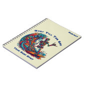 Kleurrijke Skeleton Surfer- Notitieboek (Linkerzijde)