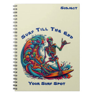 Kleurrijke Skeleton Surfer- Notitieboek
