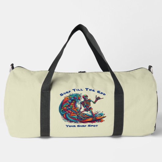 Kleurrijke Skeleton Surfer Plunjezak (Voorkant)