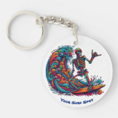 Kleurrijke Skeleton Surfer Sleutelhanger (Voorkant)