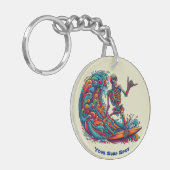 Kleurrijke Skeleton Surfer Sleutelhanger (Voorkant Links)