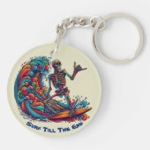 Kleurrijke Skeleton Surfer Sleutelhanger (Achterkant)