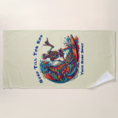 Kleurrijke Skeleton Surfer Strandlaken (Voorkant)