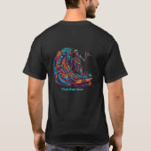 Kleurrijke Skeleton Surfer T-shirt (Achterkant)