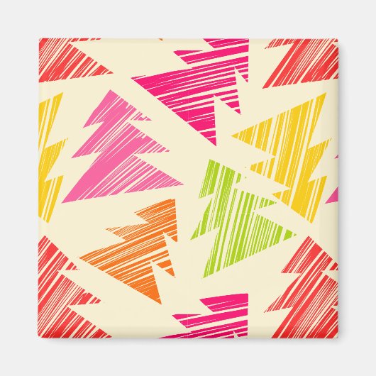 Kleurrijke Sketchy Christmas Trees magneet (Voorkant)