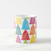 Kleurrijke Sketchy Christmas Trees Mok (Center)