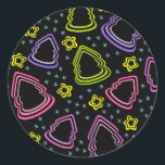 Kleurrijke Sketchy Christmas Trees Sticker<br><div class="desc">Schattige,  kleurrijk motief met gekrabbelde kerstbomen,  sterretjes en sneeuwvlokken. Perfect kerstcadeau.</div>