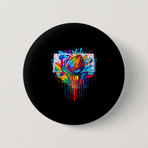Kleurrijke Sketll Ll Tie Dye Spatten Slam Dunk Hoo Ronde Button 5,7 Cm
