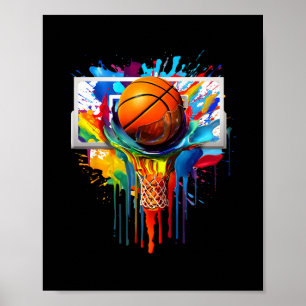 Kleurrijke Sketll Tie Dye Kleurensplash Hoepel Net Poster