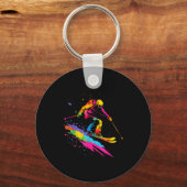 Kleurrijke skis ski sleutelhanger (Voorkant)