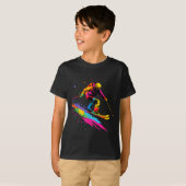 Kleurrijke skiski t-shirt (Voorkant volledig)