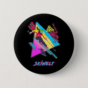 Kleurrijke Skiwelt Adventure Design Ski Skier Skië Ronde Button 5,7 Cm