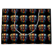 Kleurrijke Skull Art Vibrant Skulls Groot Cadeauzakje (Voorkant)