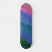 Kleurrijke Sky Mountain Forest Ombre Roze Blauw Gr Persoonlijk Skateboard (Voorkant)