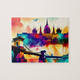 Kleurrijke Skyline Budapest Legpuzzel