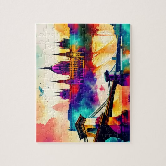 Kleurrijke Skyline Budapest Legpuzzel (Verticaal)