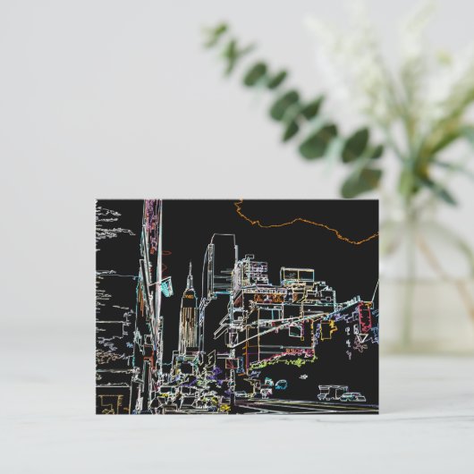 Kleurrijke skyline in Manhattan Briefkaart (Staand voorkant)