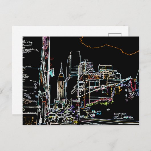 Kleurrijke skyline in Manhattan Briefkaart (Voorkant / Achterkant)