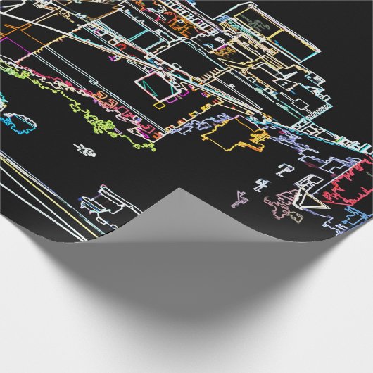 Kleurrijke skyline in Manhattan Cadeaupapier (Hoek)