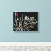Kleurrijke skyline in Manhattan Canvas Afdruk (Insitu (Houten vloer))
