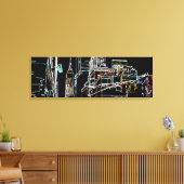 Kleurrijke skyline in Manhattan Canvas Afdruk (Insitu (Woonkamer))