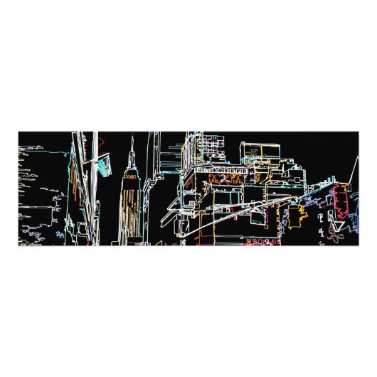 Kleurrijke skyline in Manhattan Foto Afdruk (Voorkant)