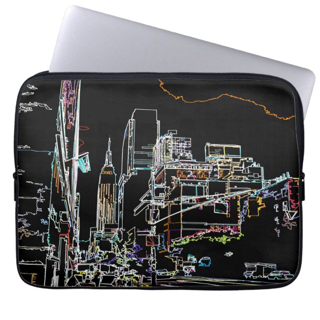Kleurrijke skyline in Manhattan Laptop Sleeve (Voorkant)