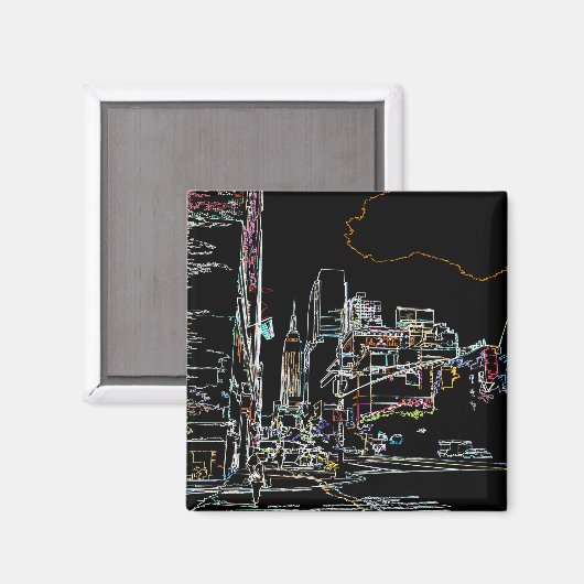 Kleurrijke skyline in Manhattan Magneet (Voorkant / Achterkant)