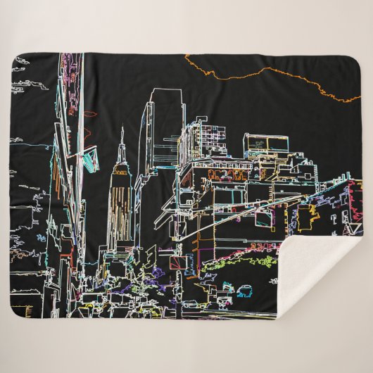 Kleurrijke skyline in Manhattan Sherpa Deken (Voorkant (horizontaal))
