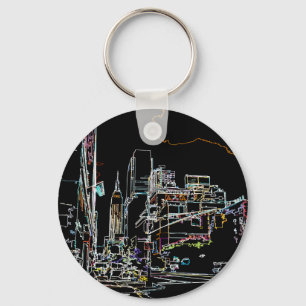 Kleurrijke skyline in Manhattan Sleutelhanger