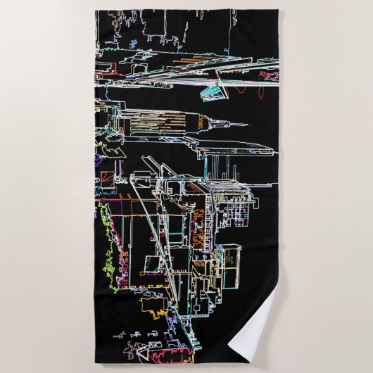 Kleurrijke skyline in Manhattan Strandlaken (Voorkant)