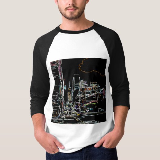 Kleurrijke skyline in Manhattan T-shirt (Voorkant)