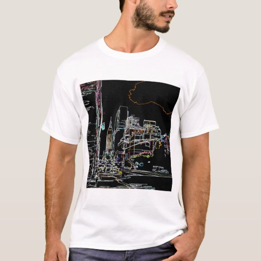 Kleurrijke skyline in Manhattan T-shirt (Voorkant)