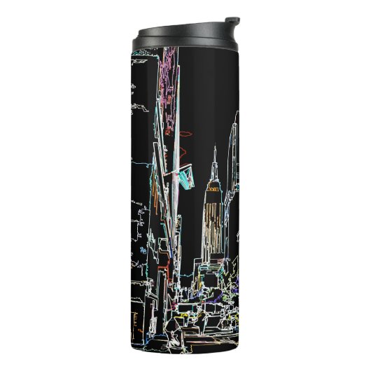 Kleurrijke skyline in Manhattan Thermosbeker (Gedraaid links)