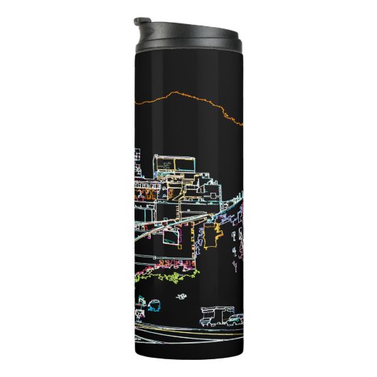 Kleurrijke skyline in Manhattan Thermosbeker (Geroteerd rechts)