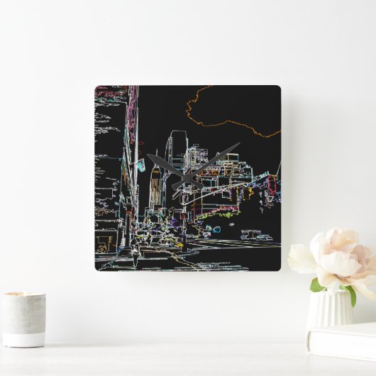 Kleurrijke skyline in Manhattan Vierkante Klok (Huis)