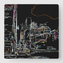 Kleurrijke skyline in Manhattan Vierkante Klok