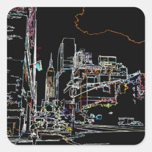 Kleurrijke skyline in Manhattan Vierkante Sticker