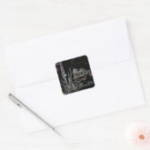 Kleurrijke skyline in Manhattan Vierkante Sticker (Envelop)