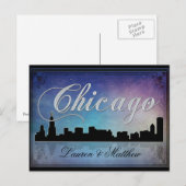 Kleurrijke skyline van Chicago Illinois Briefkaart (Voorkant / Achterkant)