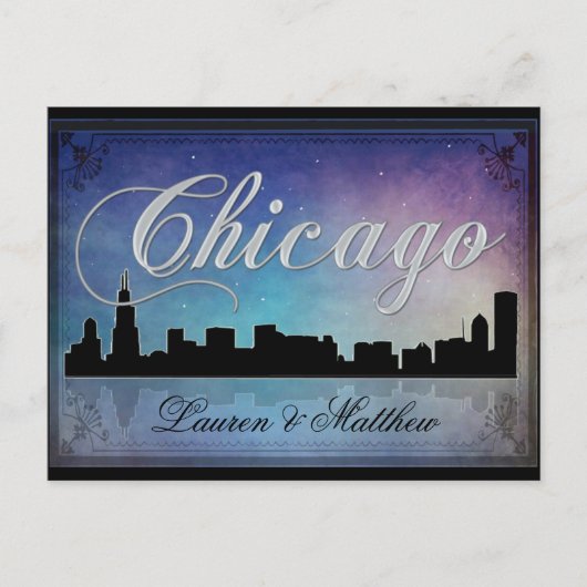 Kleurrijke skyline van Chicago Illinois Briefkaart (Voorkant)