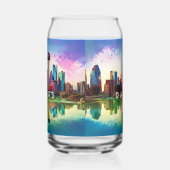 Kleurrijke skyline van Dallas Blikvorm Glas (Links)