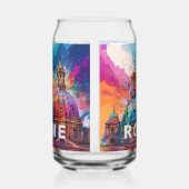 Kleurrijke skyline van de kathedraal van Rome Blikvorm Glas (Links)