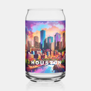 Kleurrijke skyline van Houston Blikvorm Glas