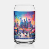 Kleurrijke skyline van Londen Blikvorm Glas (Voorkant)