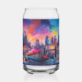 Kleurrijke skyline van Londen Blikvorm Glas (Rechts)